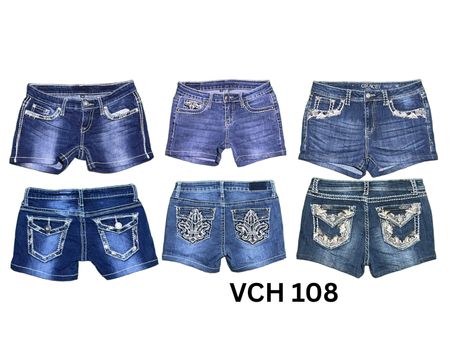 Y2k embroidered micro mini shorts VCH 108