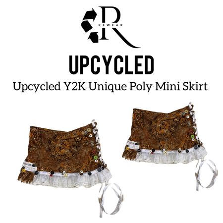 Upcycled Y2K Unique Poly Mini Skirt