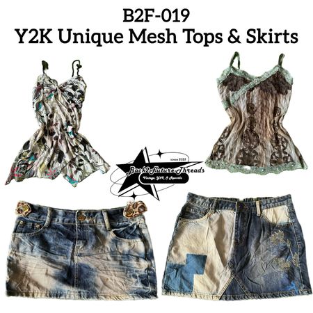 Y2K Unique Mesh Tops & Skirts (B2F-019)