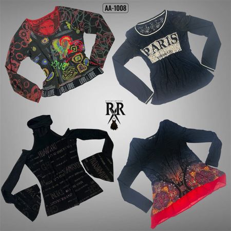 Y2K Black Rave Full Sleeve Tops (AA-1008