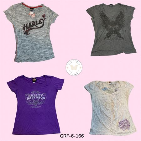 Harley Davidson Print T-Shirt – Classic Moto Rider Street Style Tee (GRF-6-166)