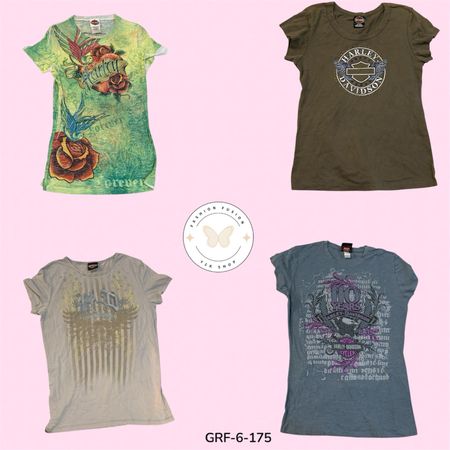 Harley Davidson Style Graphic Tee – Retro 90s Motorcycle Streetwear (GRF-6-175)