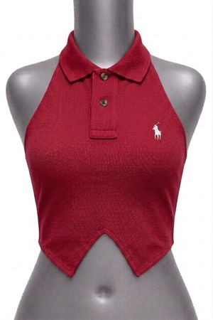 Upcycled Ralph Lauren Halter Neck Top (DV -06)