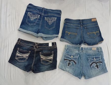CR9146 Upcycled Y2K Mini Denim Shorts