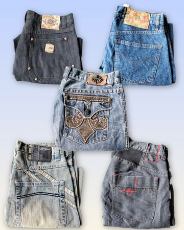 Pantalon en denim Hip Hop 5 pièces