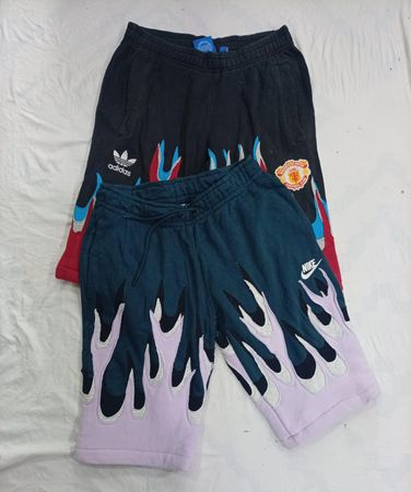 CR9199 Upcycled Mix Branded Flame Shorts