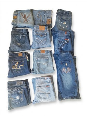 Vintage Y2K Bootcut Jeans Wholesale Lot - 13 Pack Branded & Embroidered Denim(VJ-01)