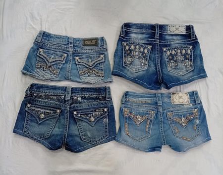 CR9220 Upcycled Miss Me Shorts