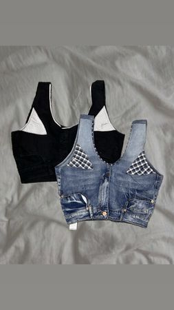 Upcycled Denim Fusion Top