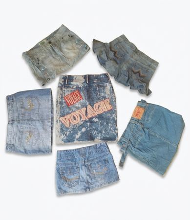 Premium Y2K Distressed & Graphic Denim Mini Skirt Wholesale Selection(VM-12)