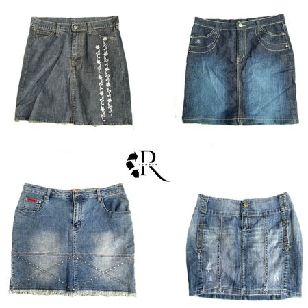 Y2K Era Cyber Girls Denim Midi Skirts RW-2138