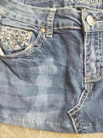 Vintage Y2K Denim Mini Skirts Bundle – Rhinestone, Embroidery & Graphic Details(VM-13)