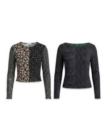 (FV-1722) Y2K Dark Academia Mesh Tops