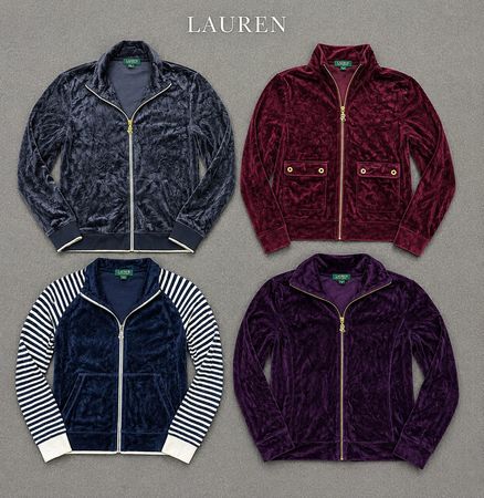 ✨ Lauren Ralph Lauren Women's Velour Zip-Up Jacket | Imported Vintage Premium Collection