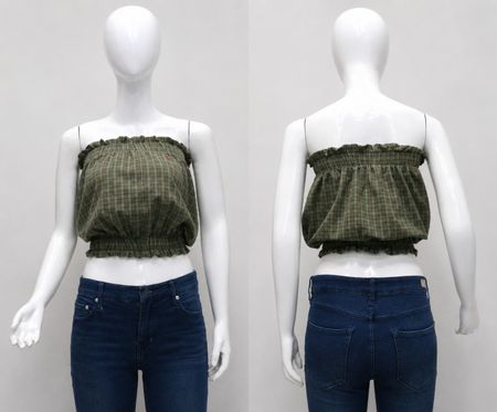 CR1862 UPCYCLED SMOCKED TUBE TOP