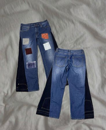 Upcycled Denim Patch Baggy Jeans