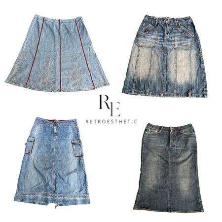 Y2K NYC IT GIRL DENIM MIDI SKIRT RE-3404