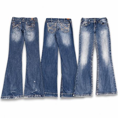 Y2K Embellished Embroidered Bootcut Jeans