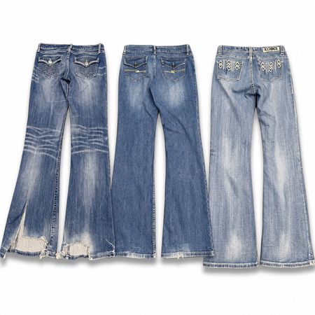 Y2K Embellished Embroidered Bootcut Jeans