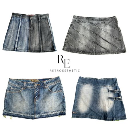 Y2K Paris Hilton Era Gir Denim Mini Skirt RE-3405