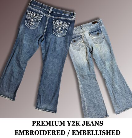 Premium Y2K Flared jeans (Embroidered/Flared)