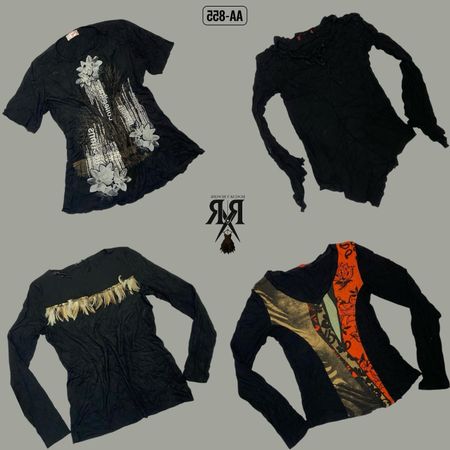 Y2K Black Rave Full Sleeve Tops (AA-1025)