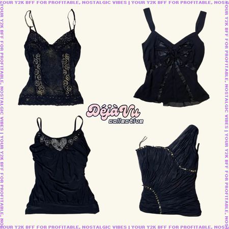 Y2K Vampy Goth Dark Tops