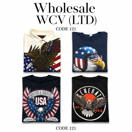 American Flag Printed T Shirt (Wcv: 121)