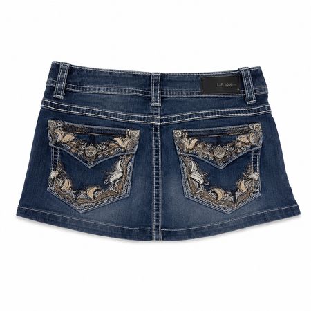 Y2K Denim Embroided & Embellished Mini Skirts