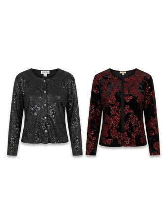 (FV-1752) Y2K Gothic Shimmer Coat style Top