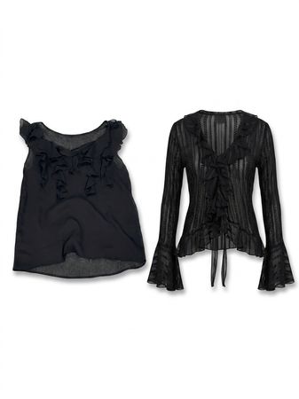 (FV-1751) Y2K Black Aesthetic Tops