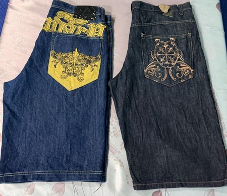 Hiphop embroidery and southpole jorts