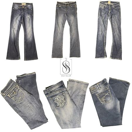 Y2K IT Girl Embroidery Denim Jeans - SS-047