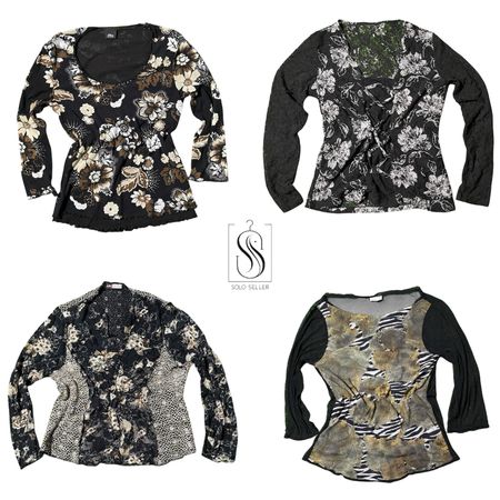 Y2K Black and White Mesh Full Sleeve Tops - SS-
