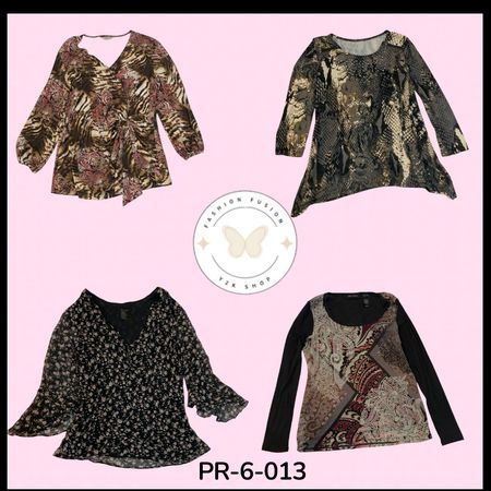 Floral Printed Poly Long Sleeve Blouse – Lightweight & Trendy (PR-6-012)