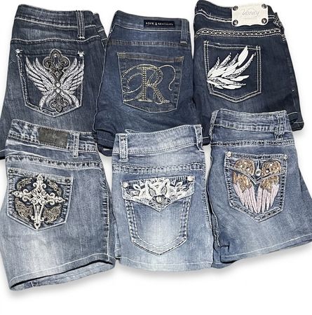 Y2k mini shorts with good embroidery bundles #22