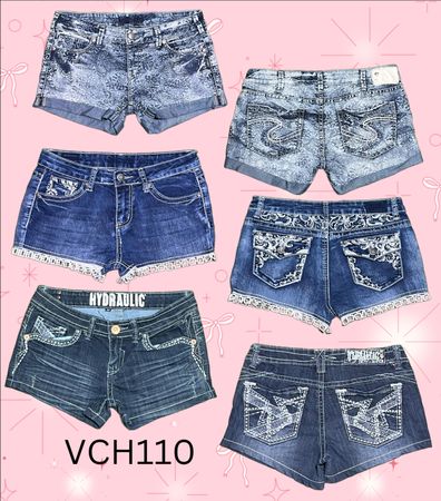 Embroidered mini y2k shorts VCH 110