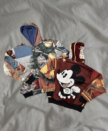 Upcycled Tapestry Hooded Sweatshirts