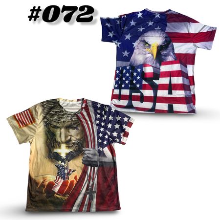 Camisetas Gráficas Estampadas em 3D Patrióticas (brand) Quase Famosas #072.
