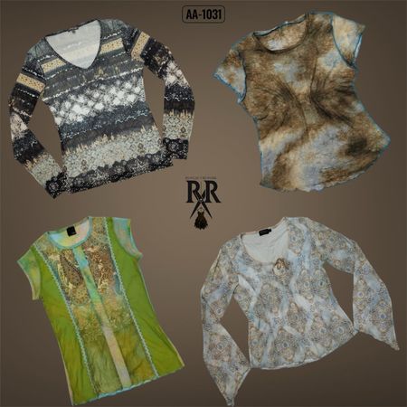 Y2K Oceanic Blue Mix Tops (AA-1031)