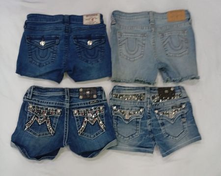 CR9308 Upcycled Miss Me & True Religion Kids Shorts