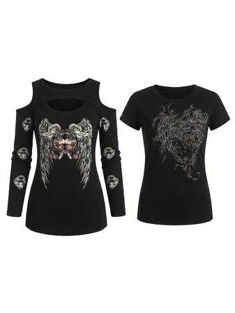(FV-1756) Y2K Grunge Aesthetic Details BabyTees