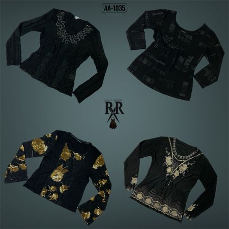 Y2K All Black Rave Full Sleeve (AA-1035)