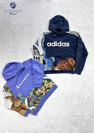 UPCYCLED Adidas & Mix Branded Hoodies - EVR0692