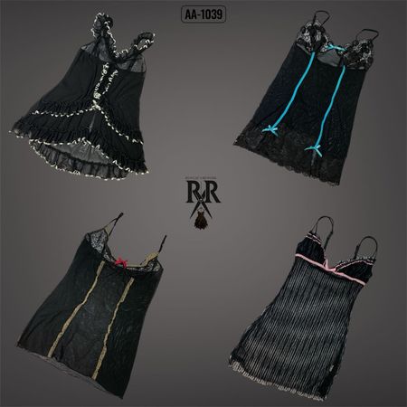 Y2K Schwarze Gothic Unterwäsche (AA-1039)