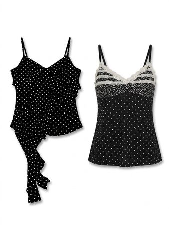 (FV-1769) Y2K Polka Dots Tops