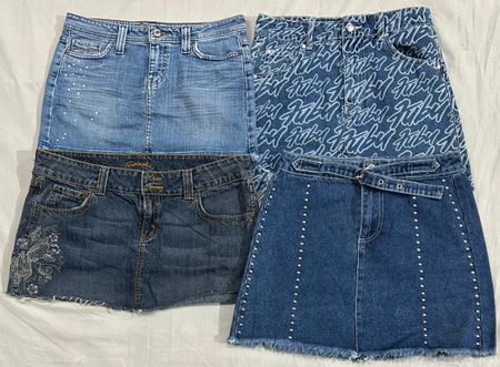 Y2k denim mini skirts (840)