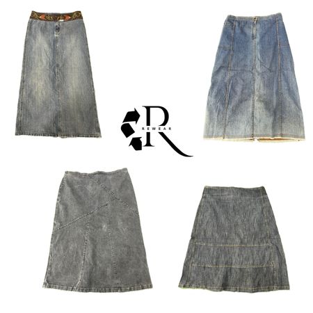 Y2K Unique Girl Denim Midi Skirts RW-2149