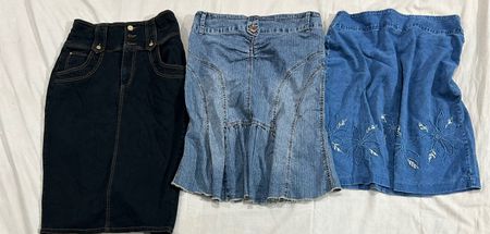 Y2k denim midi skirts (851)