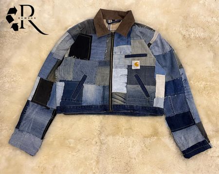 Upcycled Carharrt Denim Patchwork Cropped Jacket (Woman’s)